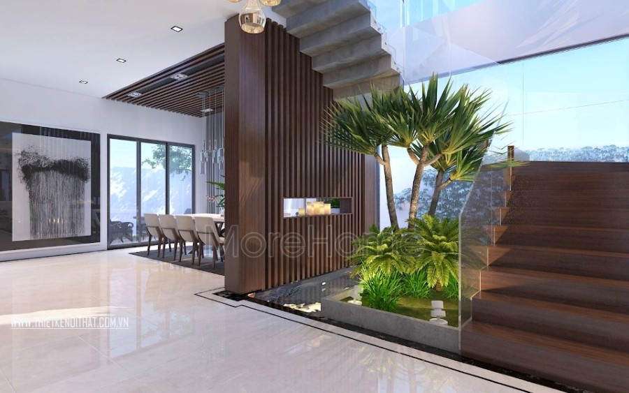 Mẫu cầu thang gỗ hiện đại